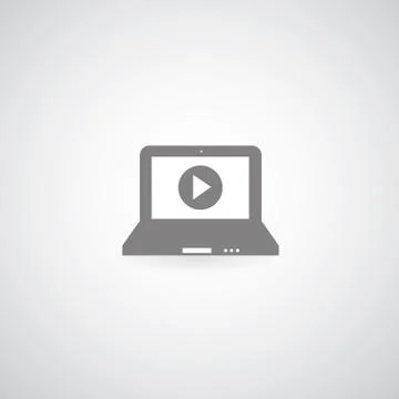 Laptop and play button Stock Illustration