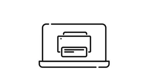 Laptop and printer icon Stock Illustration