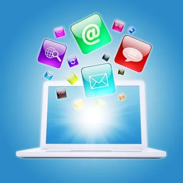 Laptop and program icons Stock-Illustration