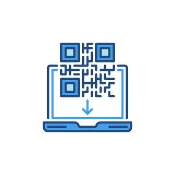 Laptop and QR Code vector concept colored icon Stockillustratie
