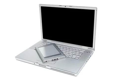 Laptop and reader Stock Photos