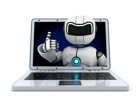 Laptop and robot Stockillustratie