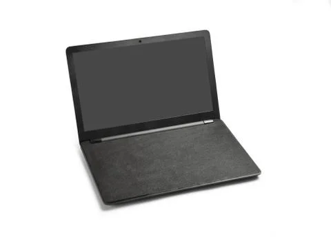 Laptop and screen have on white	 Stock Photos