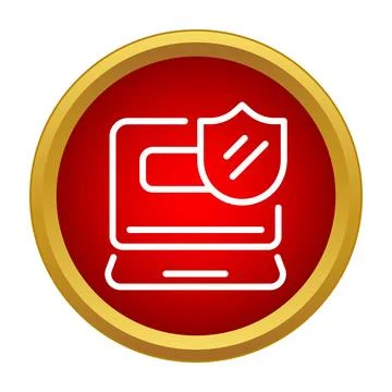 Laptop and shield illustrating computer data protection 스톡 일러스트