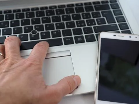 Laptop and Smartphone with Operator Stock Photos