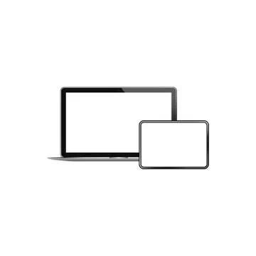 Laptop and tablet icon on isolated background. New device. Eps 10 vector Stock Illustration