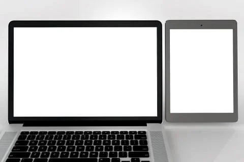 Laptop and tablet Stock Illustration