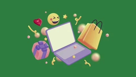 Laptop and various items other many around background laptop bag Stock Footage 337029306