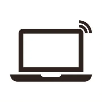 Laptop and wireless network Stock Illustration