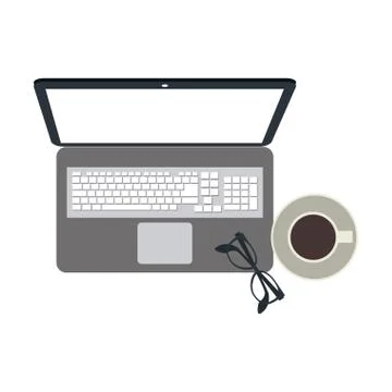 Laptop and work Illustrazione stock