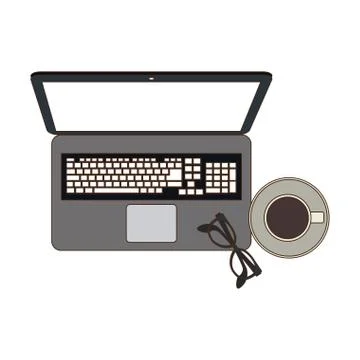 Laptop and work 스톡 일러스트