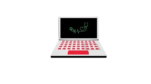 Laptop with Animated Heart Cursor Stock Footage 332824414