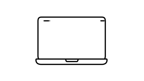 Laptop animated icon displaying portable notebook display outline Vídeo Stock 341961501