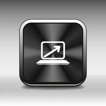 Laptop arrow pointing up from the blank screen Stock Illustration