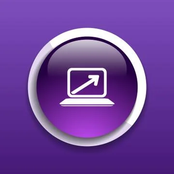 Laptop arrow pointing up from the blank screen Illustrazione stock