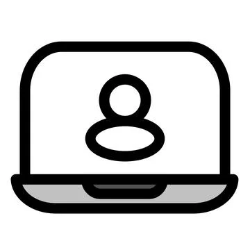 Laptop with an avatar representing distance learning symbol - modern education Ilustración de archivo