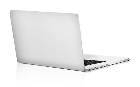 Laptop back side mockup isolated on white background Stock Illustration