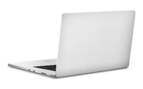 Laptop backside isolated on white background Stock Illustration