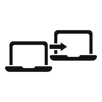 Laptop backup icon simple vector. Data cloud Stockillustratie