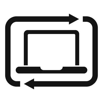 Laptop backup icon simple vector. Data cloud Stockillustratie
