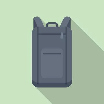 Laptop bag icon flat vector. Backpack case イラスト素材
