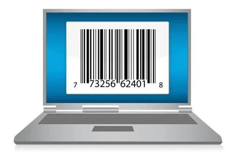 Laptop with barcode illustration design Stock-Illustration