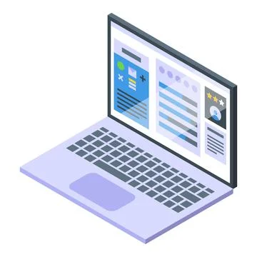 Laptop benchmark icon isometric vector. Indicator performance Stock Illustration