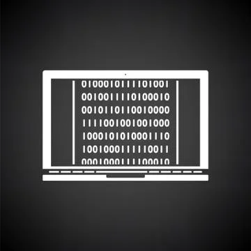 Laptop With Binary Code Icon Illustrazione stock