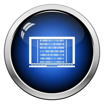 Laptop With Binary Code Icon イラスト素材