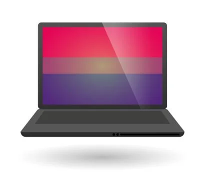 Laptop with a bisexual pride flag Stock Illustration