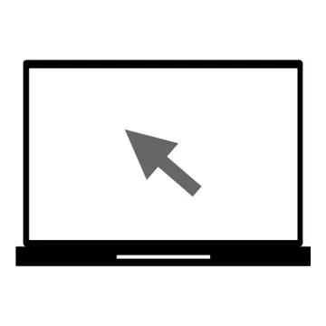 Laptop with black arrow Stock Illustration