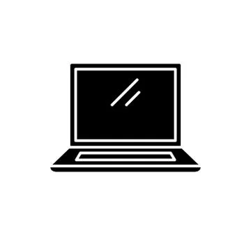 Laptop black icon, vector sign on isolated background. Laptop concept symbol イラスト素材