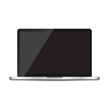 Laptop with black screen flat icon. Computer vector illustration on white bac 스톡 일러스트