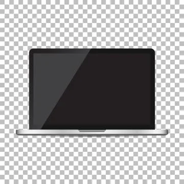 Laptop with black screen flat icon. Computer vector illustration on isolated  Stock Illustration