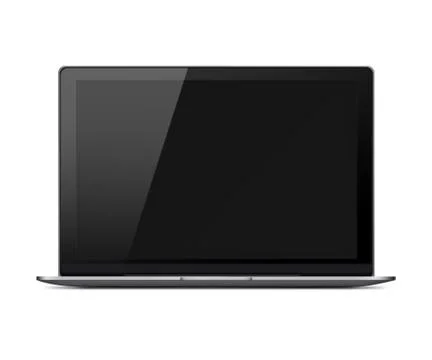 Laptop with black screen. Stock Illustration
