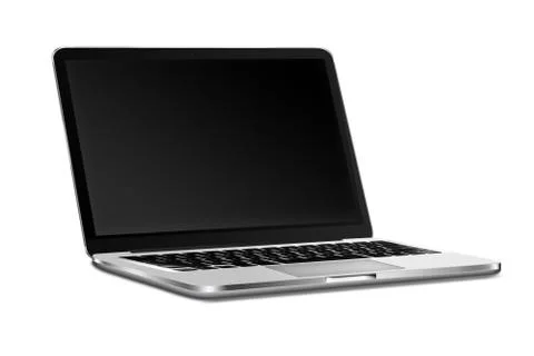 Laptop with black screen. Stock Photos