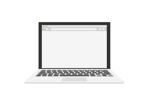 Laptop with blank browser window in a flat design Stock Illustration