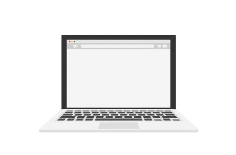 Laptop with blank browser window in a flat design Stock Illustration