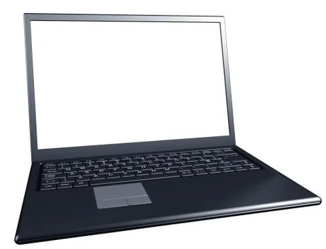 Laptop with blank screen Stock Illustration