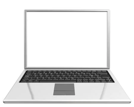 Laptop with blank screen Illustrazione stock