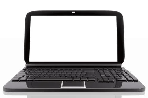 Laptop with blank screen Stock Illustration