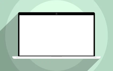 Laptop with blank screen Stock Illustration