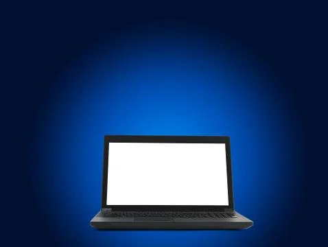 Laptop with blank screen Stock Illustration