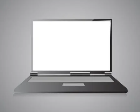 Laptop with blank screen isolated on grey Stock Illustration
