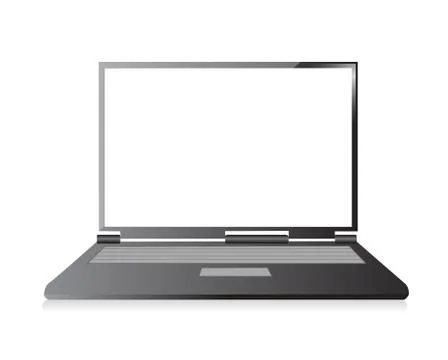Laptop with blank screen isolated on white Stock Illustration