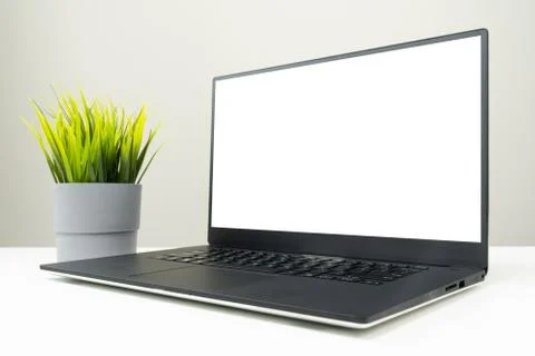Laptop with blank screen Foto stock
