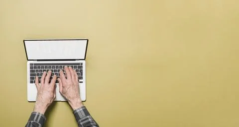 Laptop with blank screen Stock Photos
