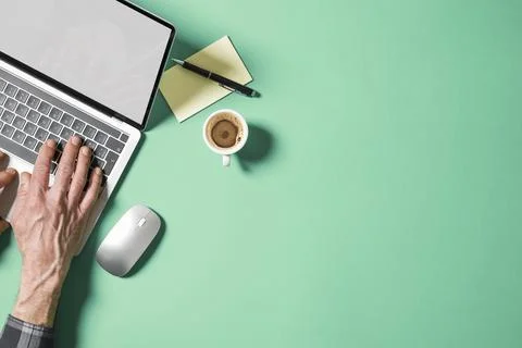 Laptop with blank screen Stock Photos