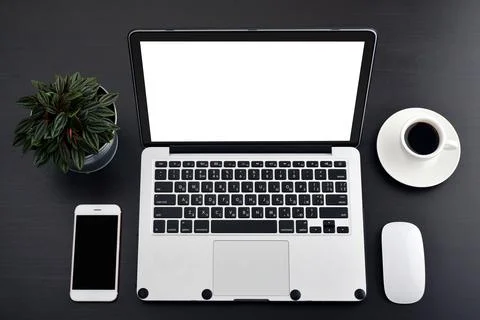 Laptop with blank screen Stock Photos