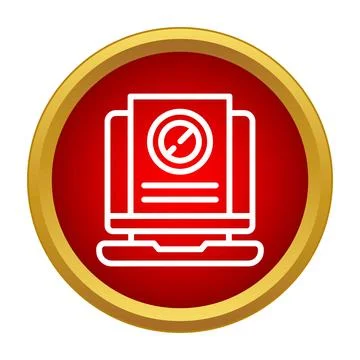Laptop blocking internet showing no entry sign Stock Illustration